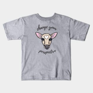 Change Your Perspective Tan Baby Cow Kids T-Shirt